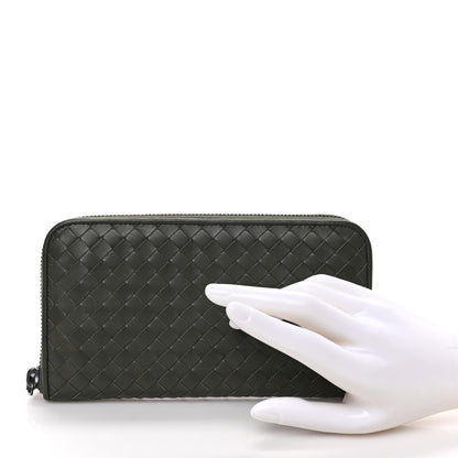 Bottega Veneta Nappa Intrecciato Zip Around Wallet Khaki 2 of 6