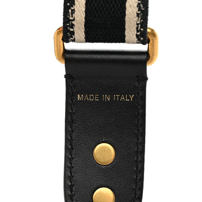 Christian Dior Canvas Embroidered Shoulder Strap Black 3 of 5