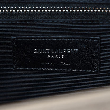 Saint Laurent Grain De Poudre Large Tri-Quilt Monogram Satchel Dark Beige 8 of 10