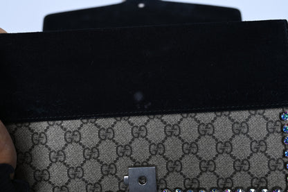 Gucci GG Supreme Monogram Crystal Small Dionysus Shoulder Bag Black 14 of 15