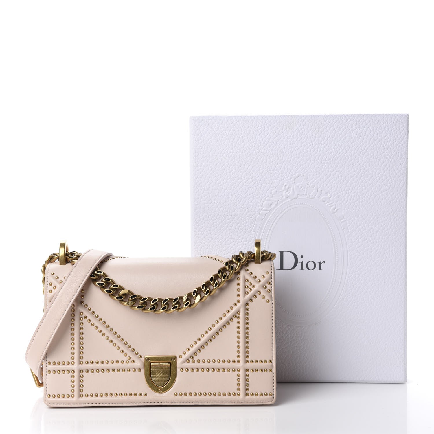Christian Dior Lambskin Studded Small Diorama Flap Bag Light Pink 12 of 12