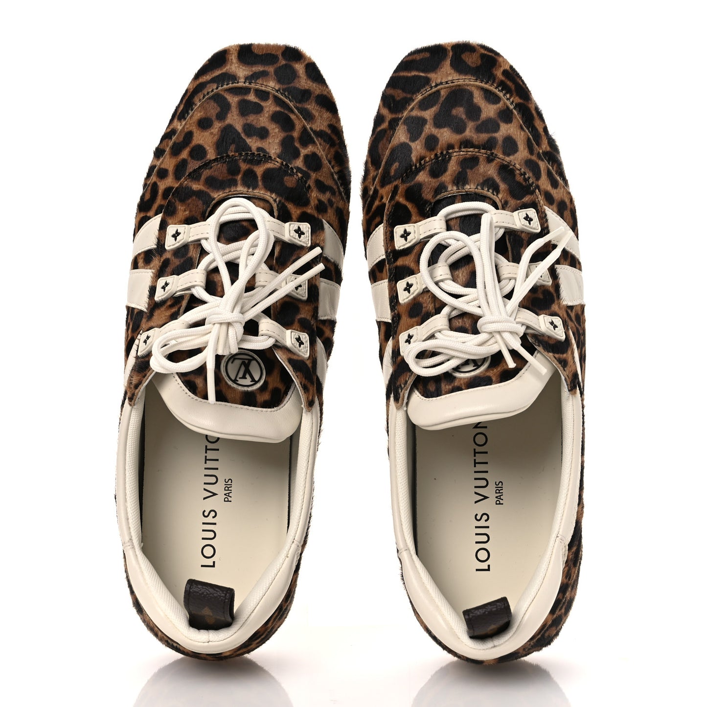Calfskin Pony Hair Leopard LV Sneakerina 41 Brown