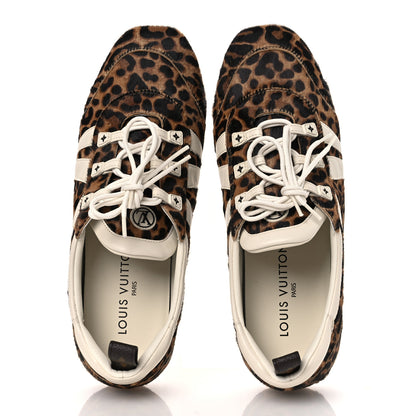 Louis Vuitton Calfskin Pony Hair Leopard LV Sneakerina 41 Brown 2 of 12