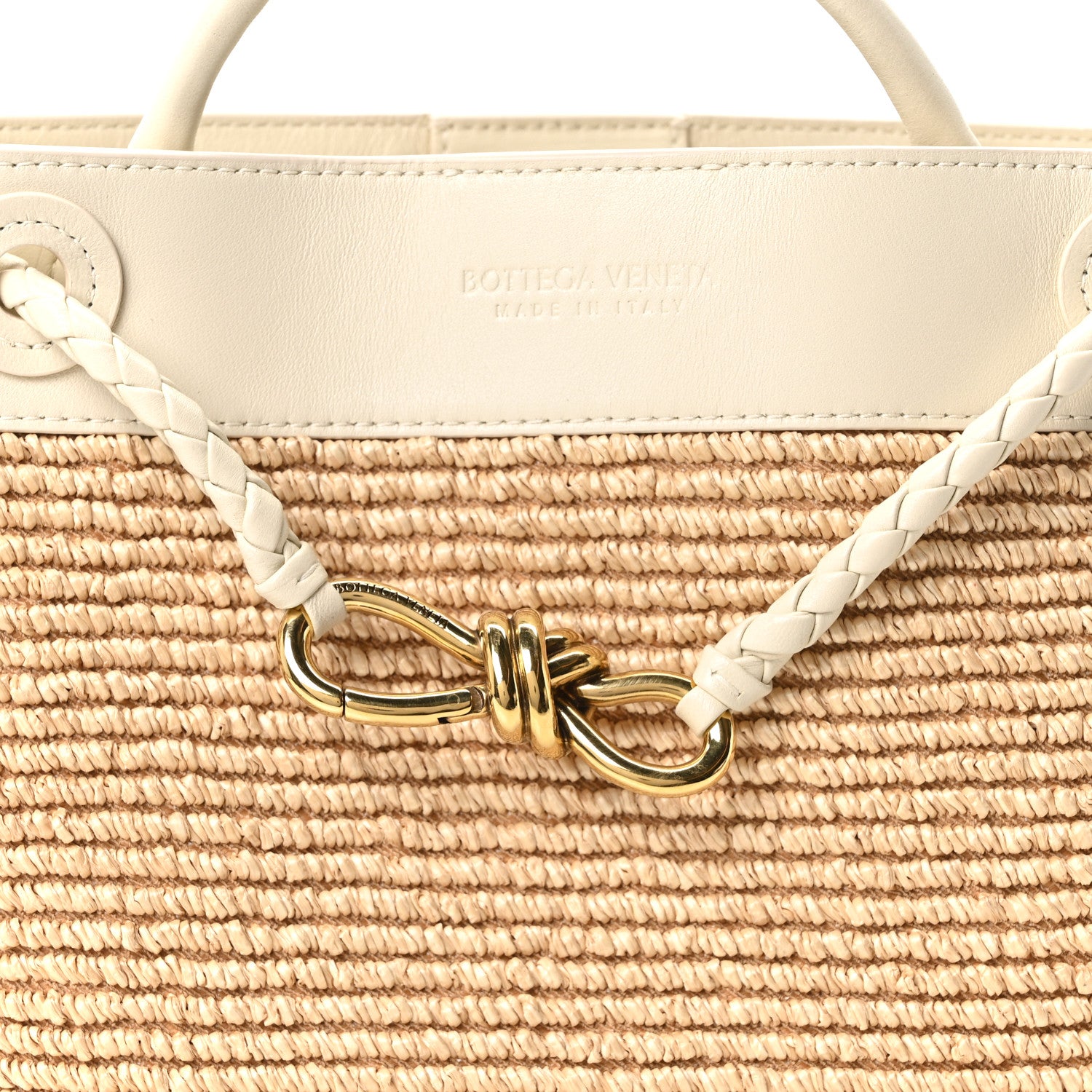 Bottega Veneta Raffia Calfskin Small Andiamo Shoulder Bag Sea Salt Natural 6 of 9
