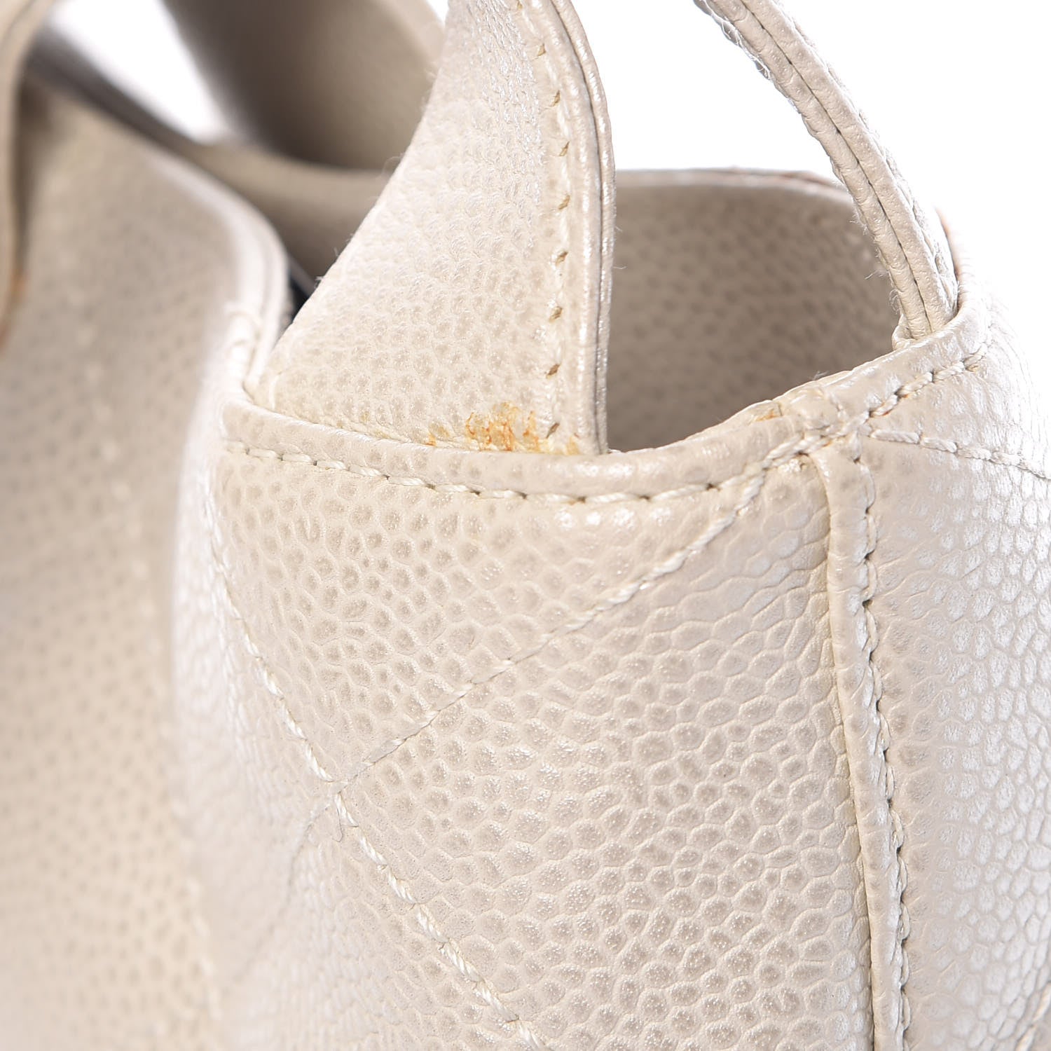 Chanel Metallic Caviar Quilted Shoulder Bag White 14 of 14