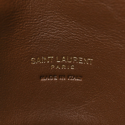 Saint Laurent Shearling Quilted Monogram Loulou Puffer Pouch Clutch Natural Beige Brick 7 of 11