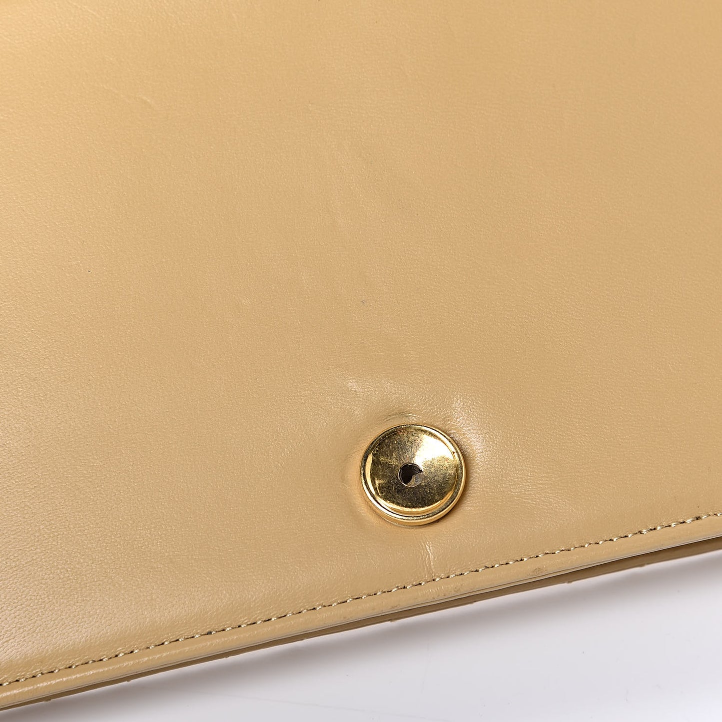 Lambskin Quilted Medium Single Flap Beige