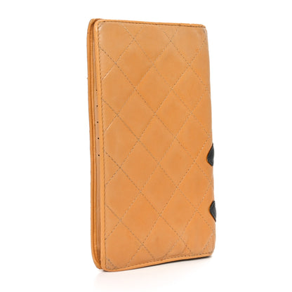 Chanel Calfskin Quilted Cambon Yen Wallet Beige Black 3 of 11