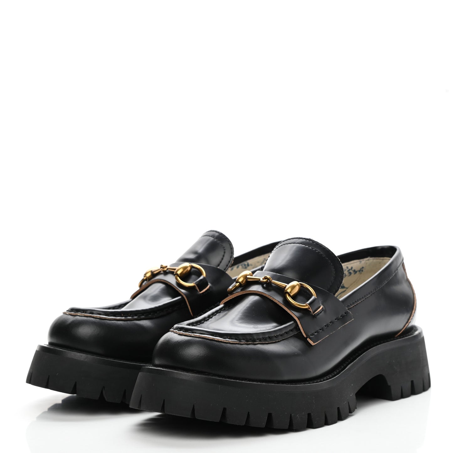 Cordovan Lux Womens Harald Horsebit 25mm Platform Loafers 38 Black