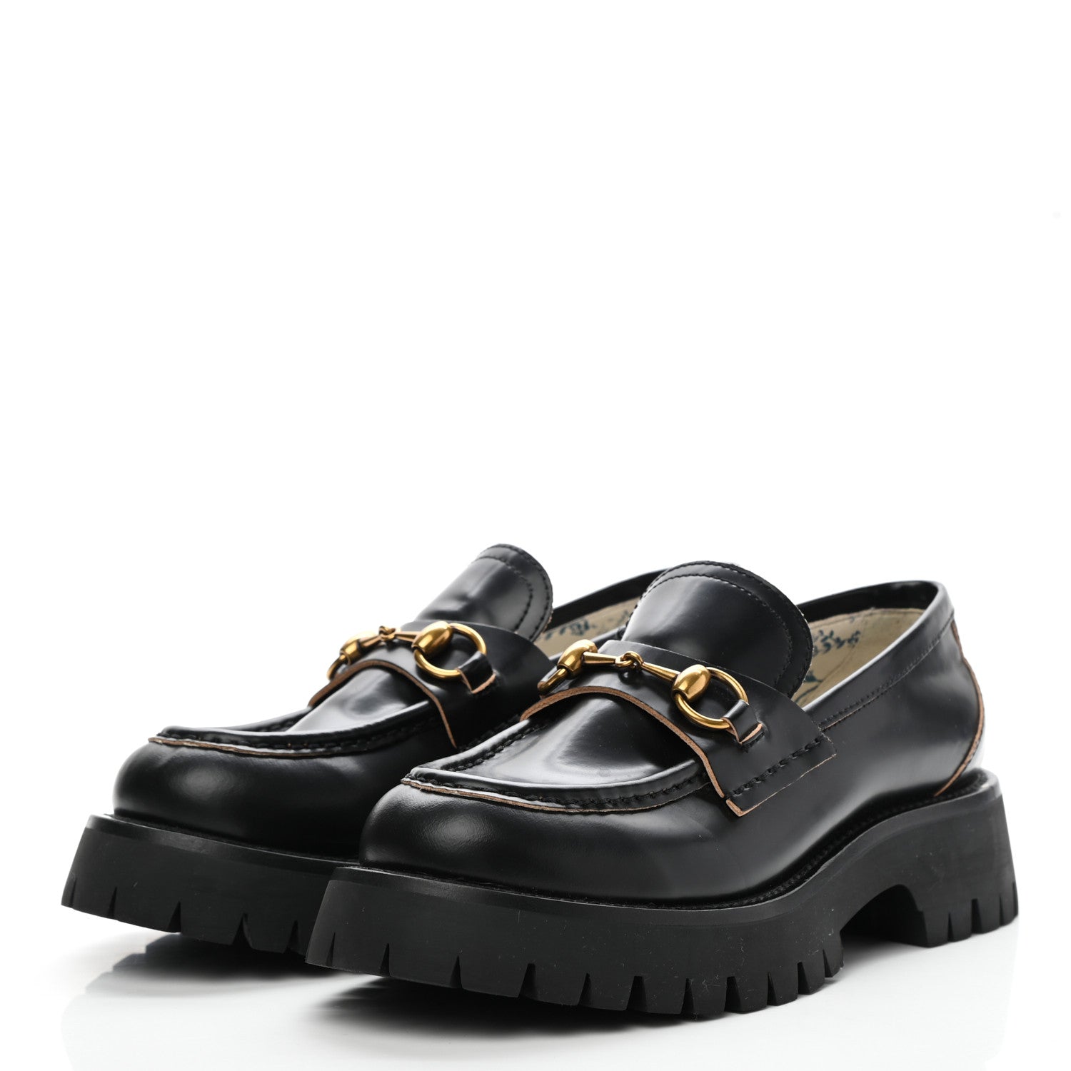 Gucci Cordovan Lux Womens Harald Horsebit 25mm Platform Loafers 38 Black 3 of 10