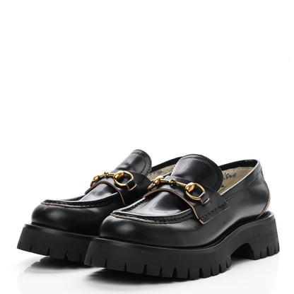 Gucci Cordovan Lux Womens Harald Horsebit 25mm Platform Loafers 38 Black 3 of 10