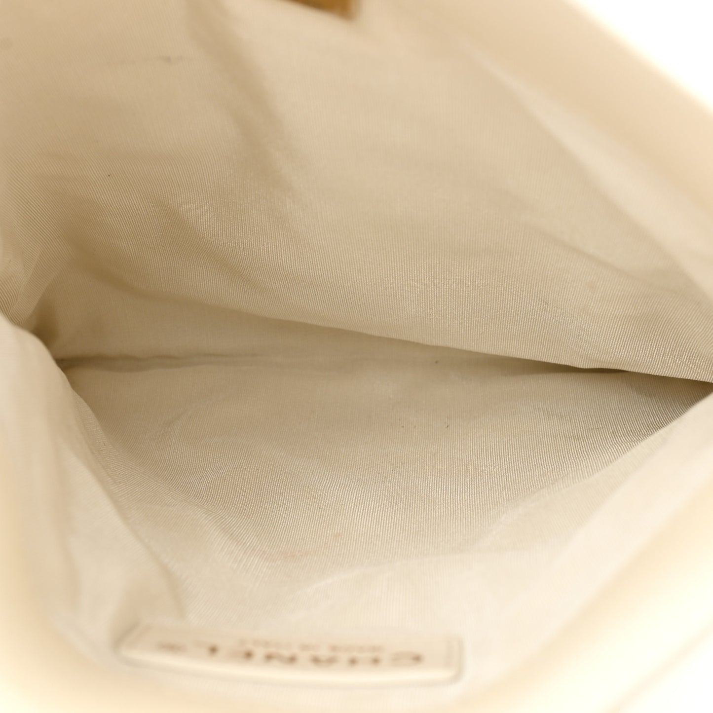 Calfskin Quilted Fringe Small Shopping Bag White