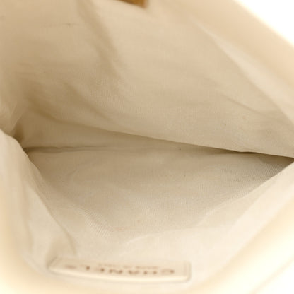 Chanel Calfskin Quilted Fringe Small Shopping Bag White 5 of 11
