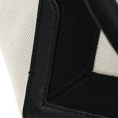 Balenciaga Cotton Canvas Satin Calfskin S Navy Cabas Natural Black 11 of 11