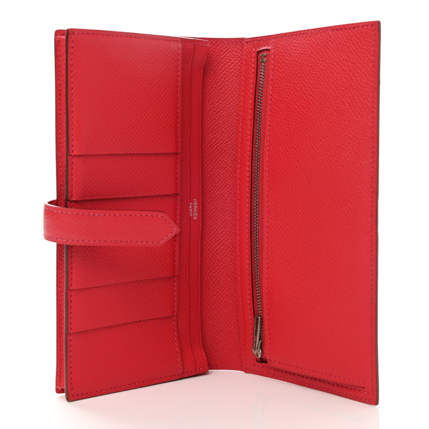 Hermes Epsom Bearn Gusset Wallet Rouge Casaque 5 of 8