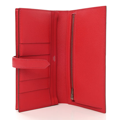 Hermes Epsom Bearn Gusset Wallet Rouge Casaque 5 of 8