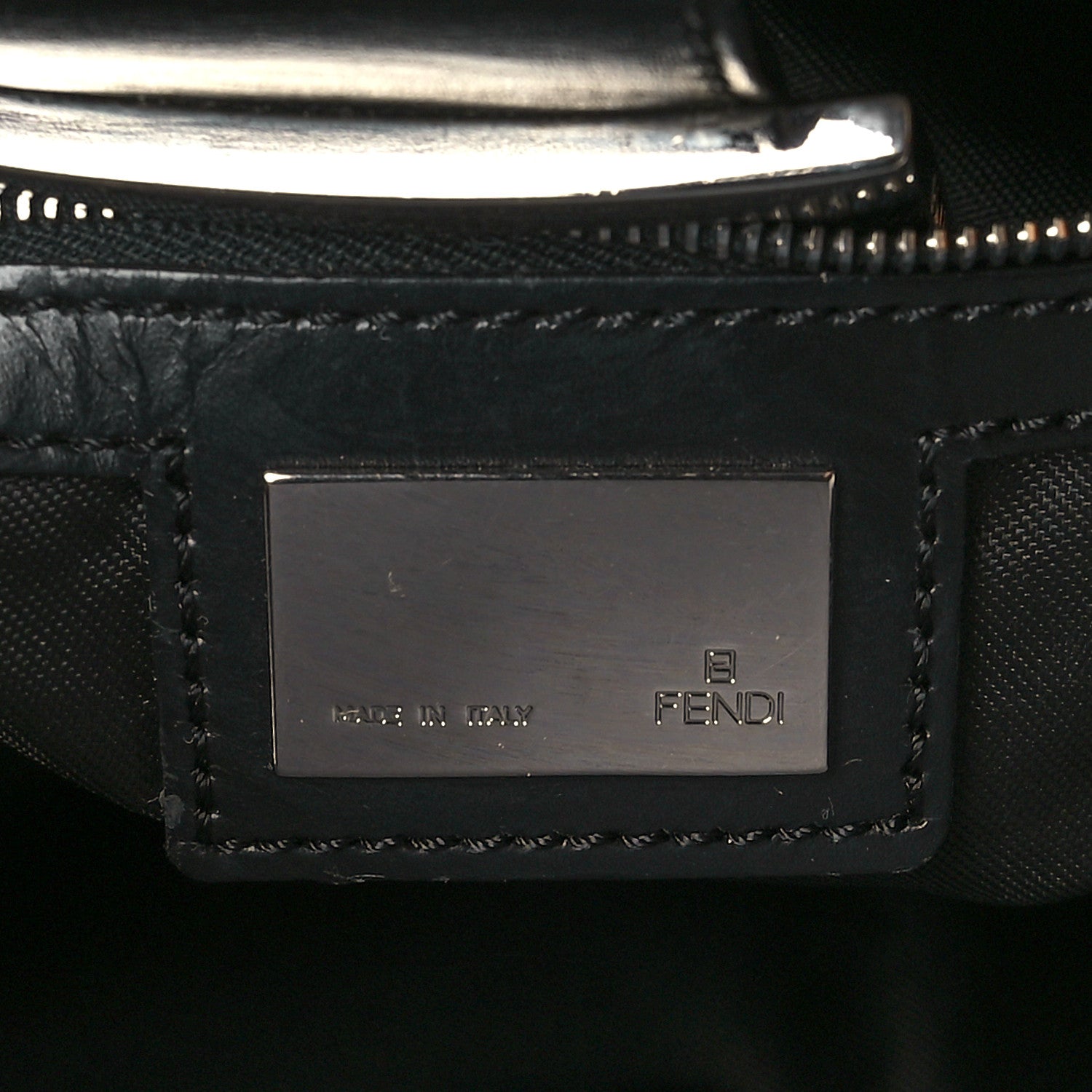 Fendi Zucchino Vitello Shoulder Bag Black 5 of 8