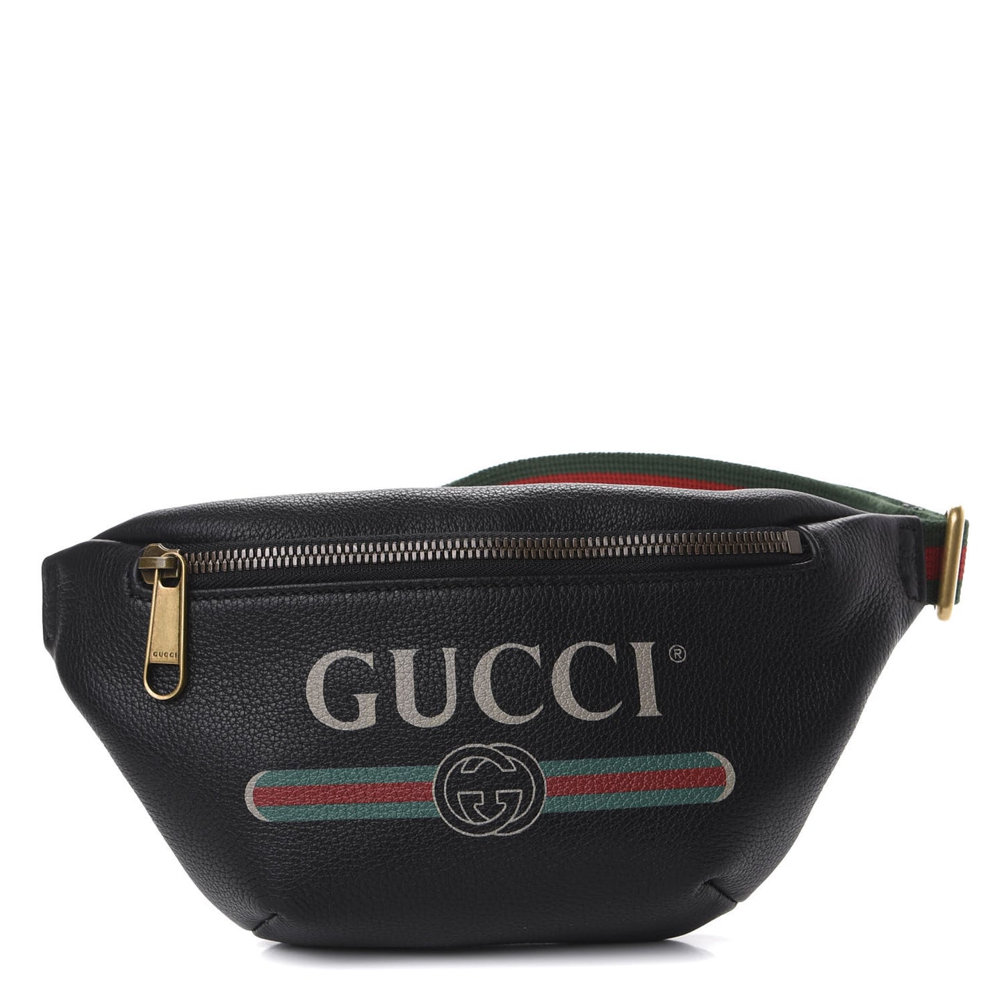 Grained Calfskin Small Logo Belt Bag Black