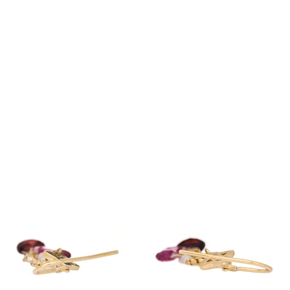 David Yurman 18K Yellow Gold Garnet Pink Sapphire Pink Tourmaline Cultured Pearl Quatrafoil Chain Drop Earrings 3 of 5