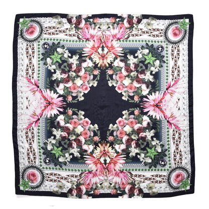 Givenchy Cotton Silk Paradise Flowers Scarf Black 1 of 4