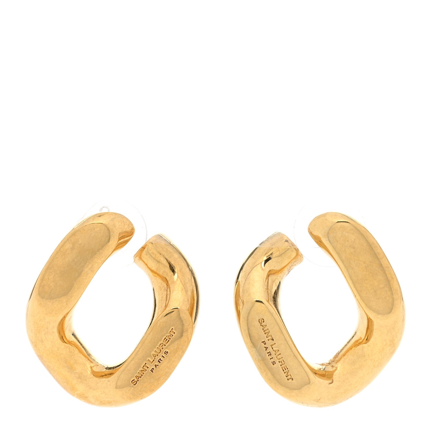 Saint Laurent Chain Link Earrings Gold 1 of 5