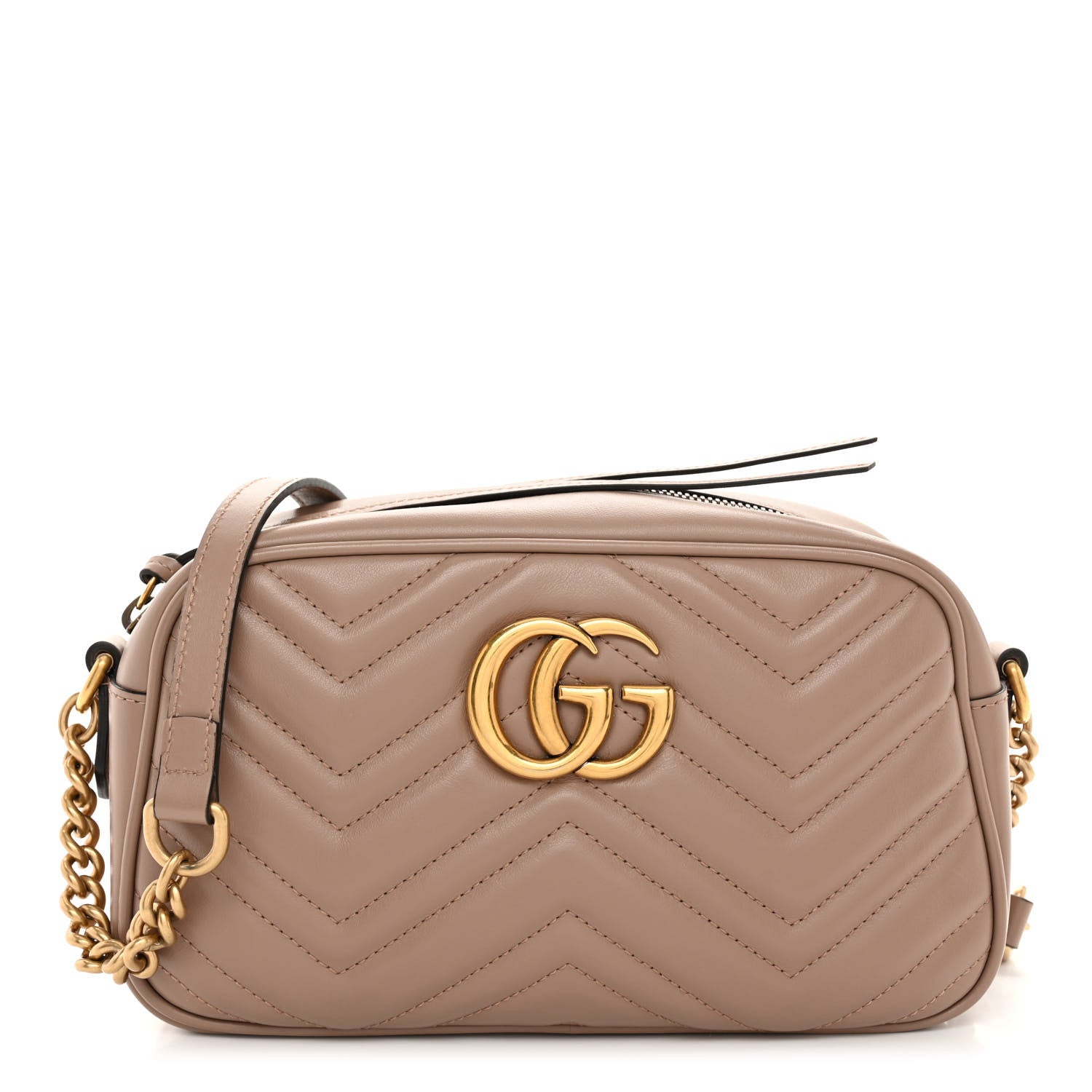Gucci Calfskin Matelasse Small GG Marmont Chain Shoulder Bag Porcelain Rose 1 of 10