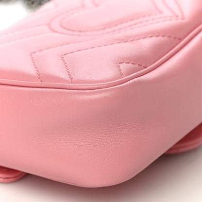 Gucci Calfskin Matelasse Super Mini GG Marmont Shoulder Bag Wild Rose 10 of 11