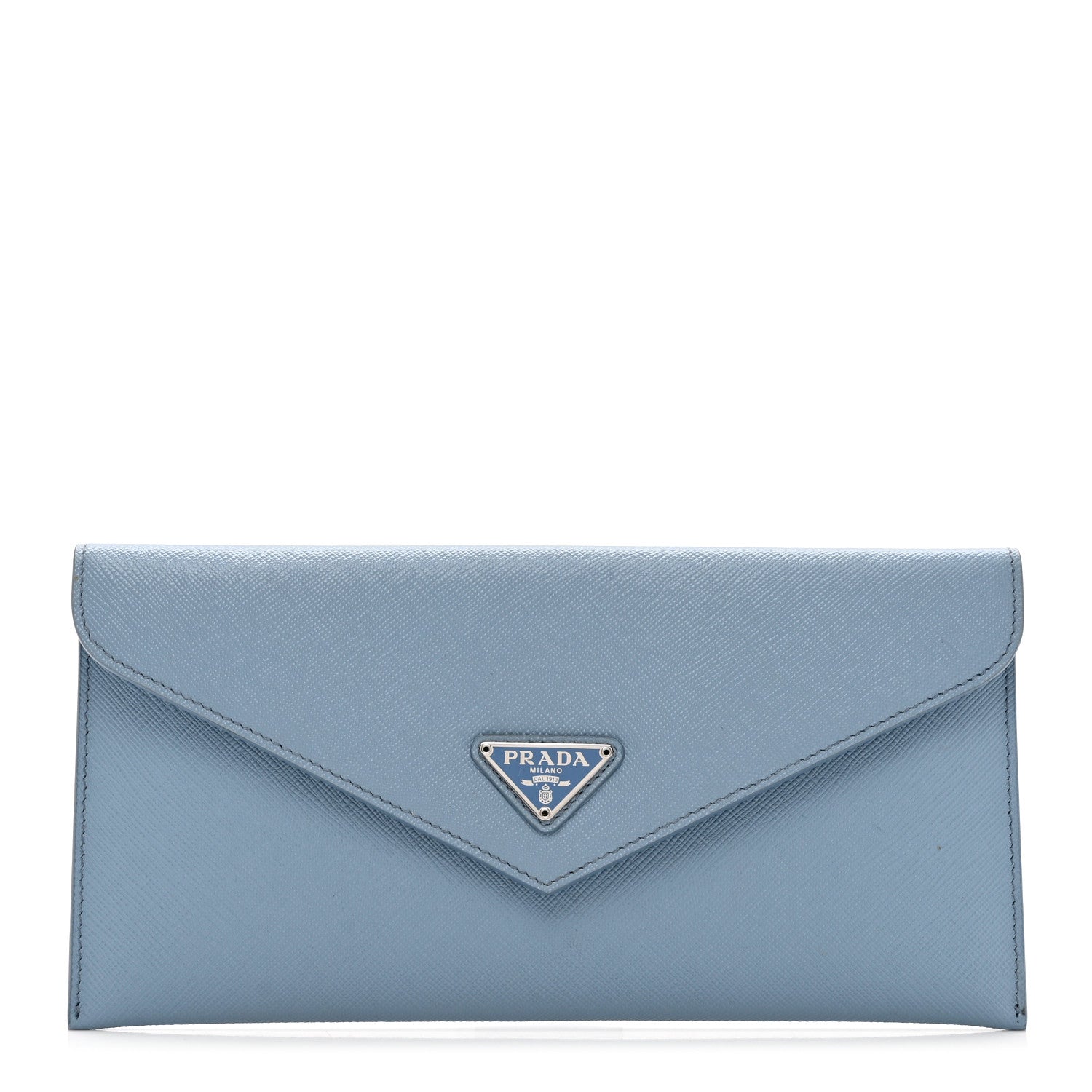 Prada Saffiano Triangle Envelope Flap Wallet Astrale 3 of 7
