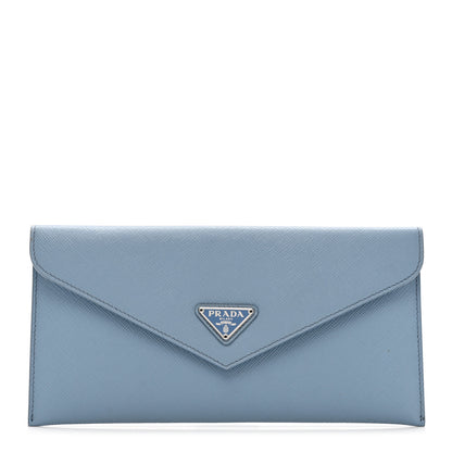 Prada Saffiano Triangle Envelope Flap Wallet Astrale 3 of 7