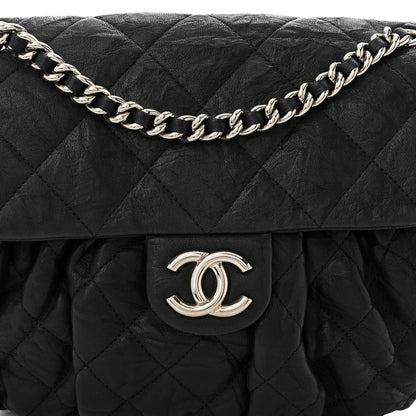 Chanel Washed Lambskin Quilted Medium Chain Around Messenger Black 8 of 10
