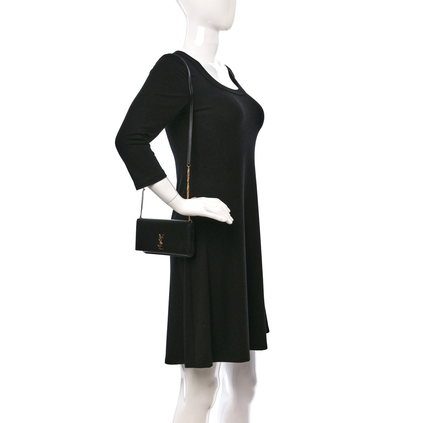 Smooth Calfskin Monogram Phone Holder Crossbody Black