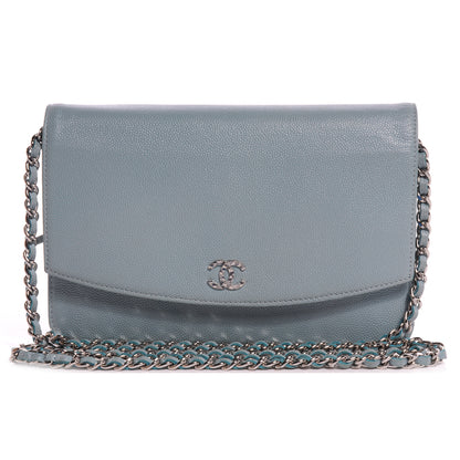 Chanel Caviar Sevruga Wallet on Chain WOC Light Blue 1 of 9
