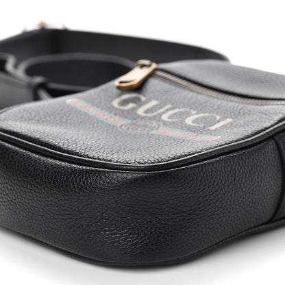 Gucci Grained Calfskin Mini Logo Messenger Bag Black 9 of 9