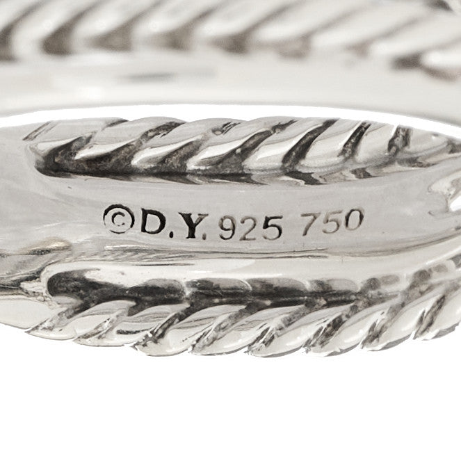 David Yurman Sterling Silver 18K Yellow Gold 6mm X Crossover Ring 56 7.5 4 of 4