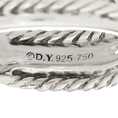 David Yurman Sterling Silver 18K Yellow Gold 6mm X Crossover Ring 56 7.5 4 of 4