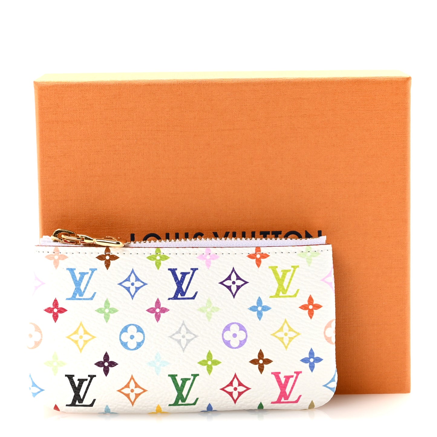 LV X TM Monogram Multicolor Key Pouch White