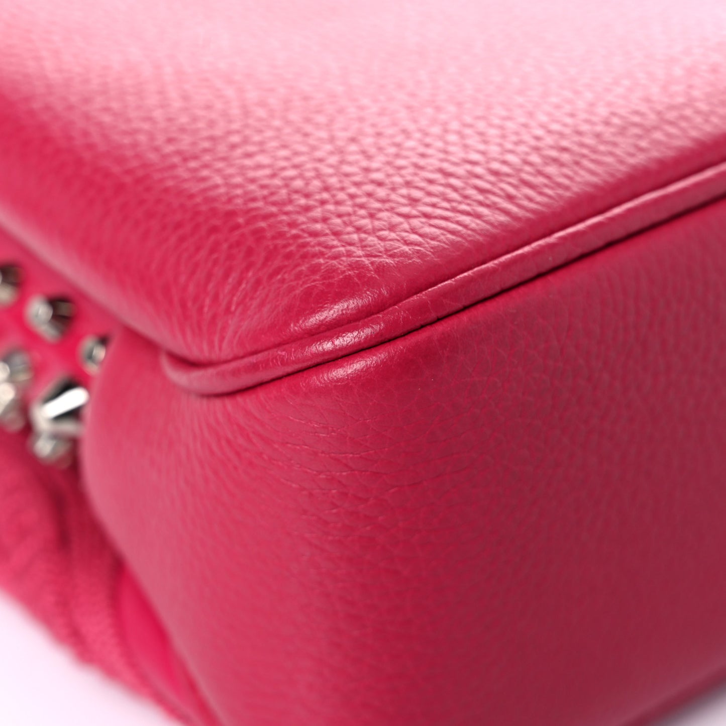 Calfskin Small Triloubi Embroidered Studded Chain Bag Pink