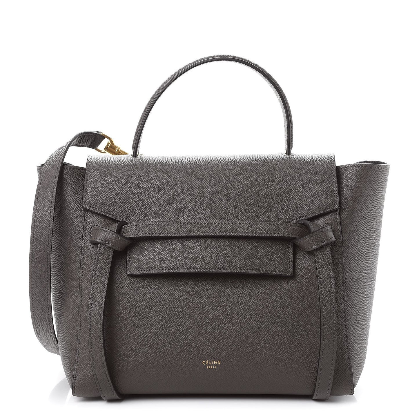 Grained Calfskin Micro Belt Bag Grey