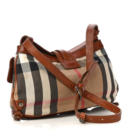 Burberry Prorsum House Check Bridle Calfskin Shoulder Bag Dark Tan 2 of 20