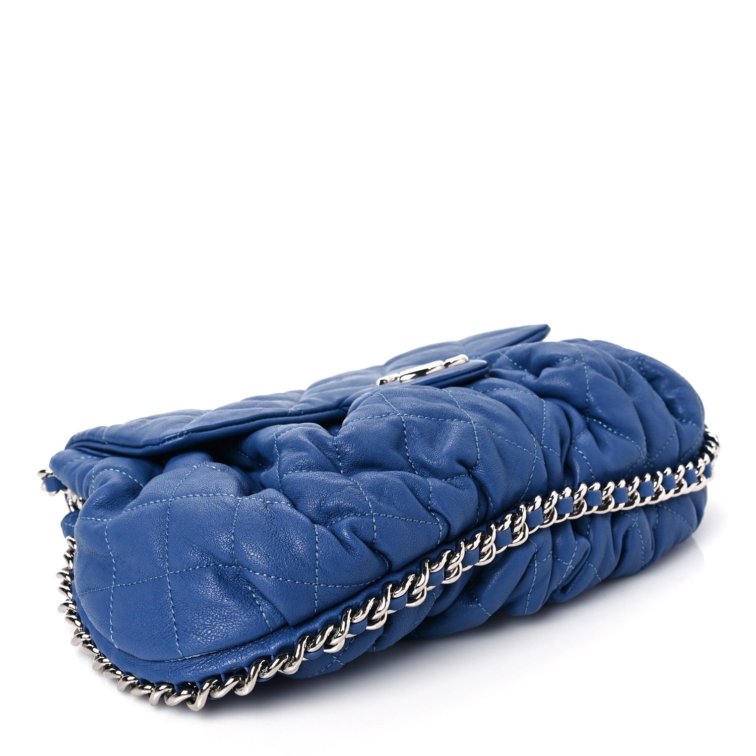 Chanel Washed Lambskin Quilted Medium Chain Around Messenger Blue 3 of 6