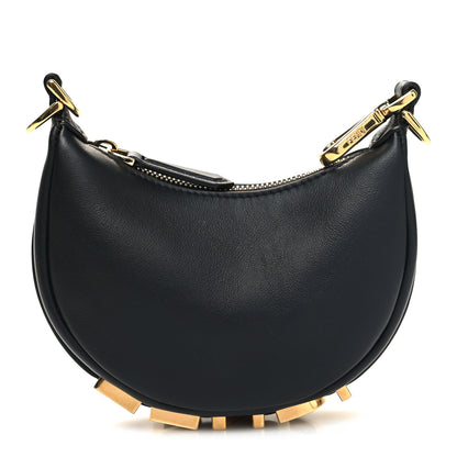 Fendi Vitello Grace Matte Nano Fendigraphy Hobo Charm Black 1 of 11