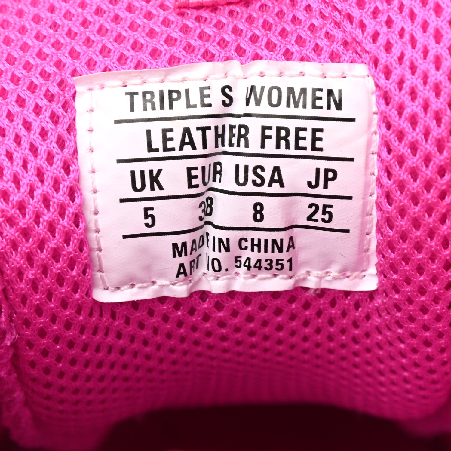 Balenciaga Fabric Mesh Clear Sole Fluo Womens Triple S Sneakers 38 Pink 7 of 7