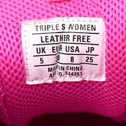 Balenciaga Fabric Mesh Clear Sole Fluo Womens Triple S Sneakers 38 Pink 7 of 7