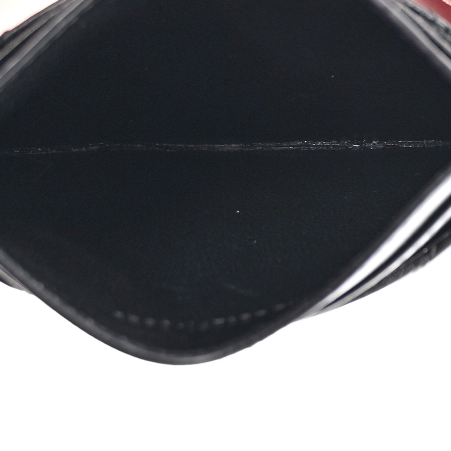 Saint Laurent Lambskin Matelasse Chevron Monogram Credit Card Case Black 5 of 8