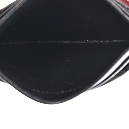 Saint Laurent Lambskin Matelasse Chevron Monogram Credit Card Case Black 5 of 8