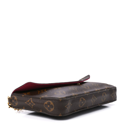 Louis Vuitton Monogram Pochette Felicie Chain Wallet Fuchsia 4 of 12