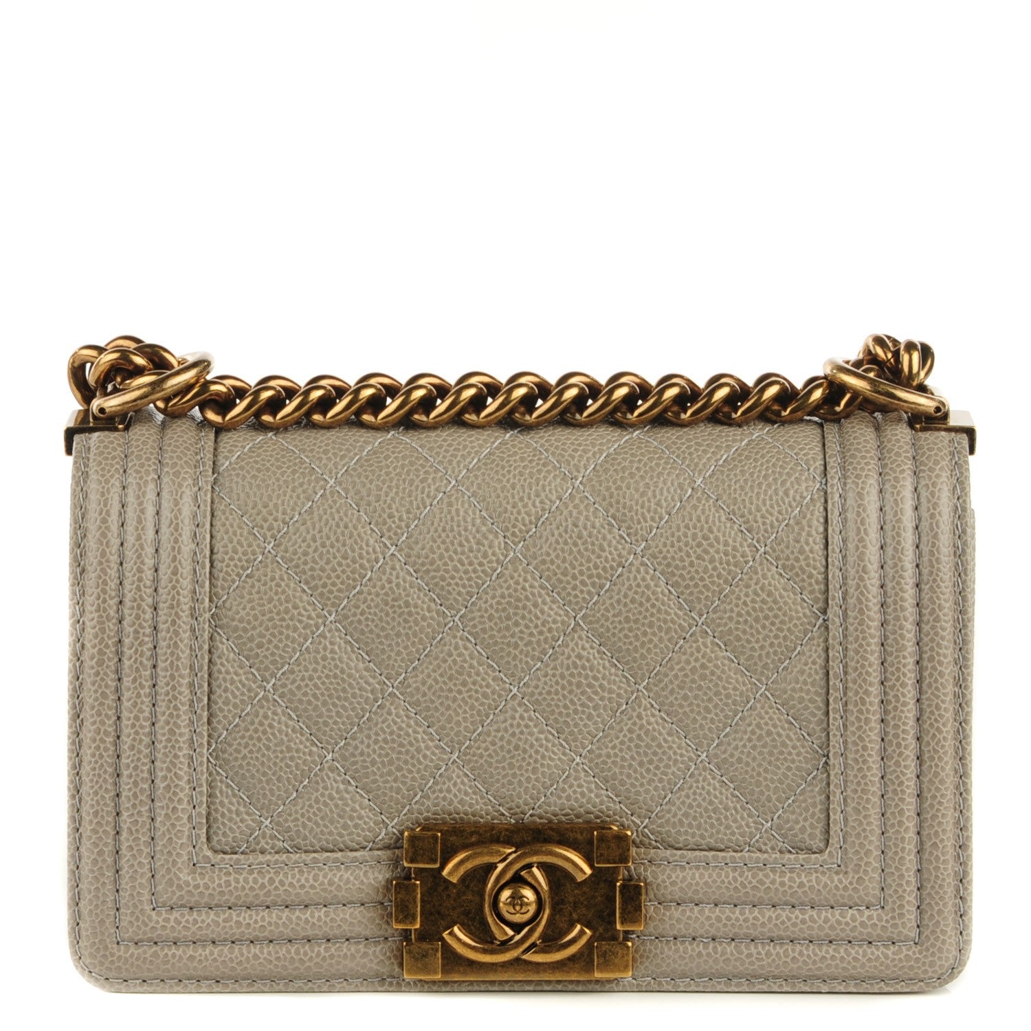 Chanel Caviar Quilted Small Boy Flap Light Grey 1 of 9