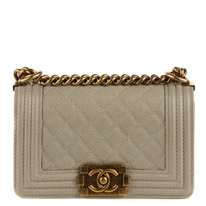 Chanel Caviar Quilted Small Boy Flap Light Grey 1 of 9