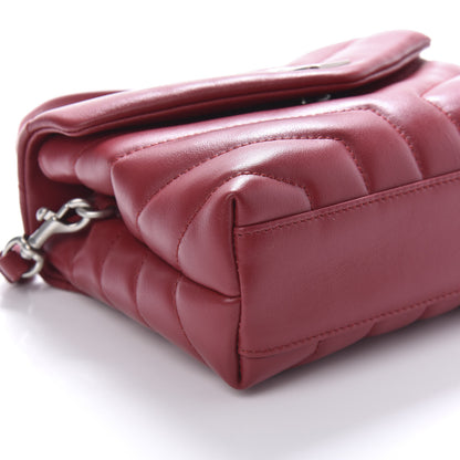 Saint Laurent Calfskin Y Quilted Monogram Toy Loulou Crossbody Bag New Lipstick 6 of 9