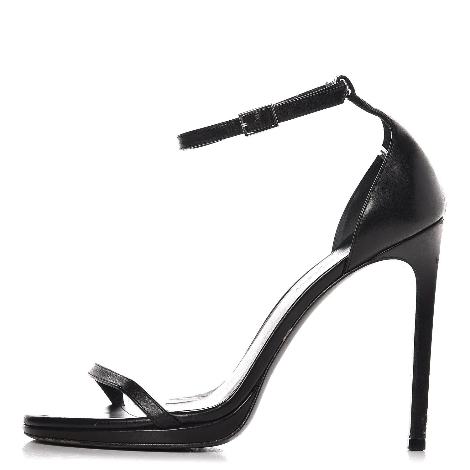 Saint Laurent Calfskin Jane 110 Ankle Strap Sandals 38 Black 1 of 8